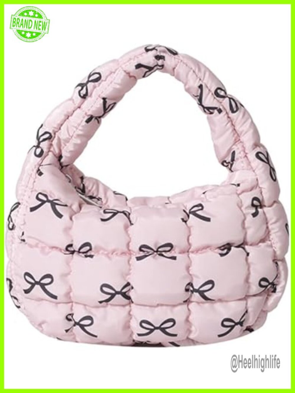 Quilted Puffer Mini Handbag Tote Cloud Bag Puffy Nylon Lightweight